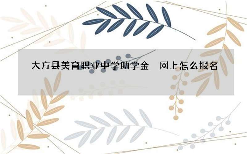 大方县美育职业中学助学金 网上怎么报名